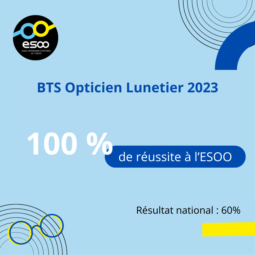 résultats bts opticien lunetier esoo 2023